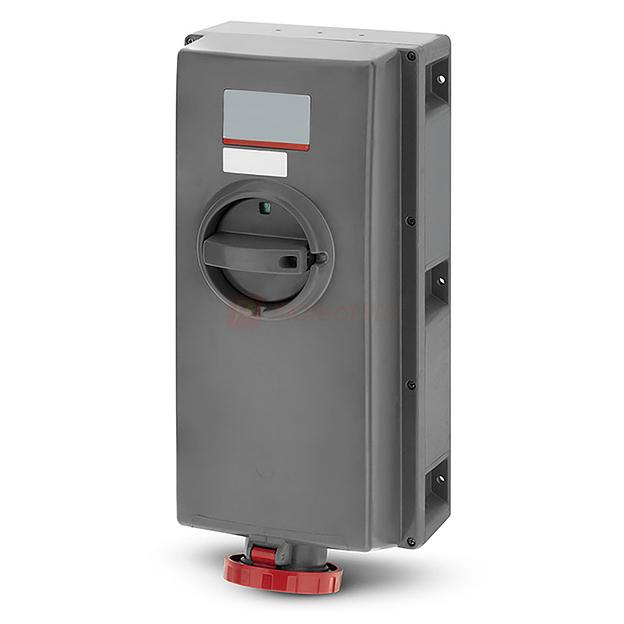 Розетка настенная с мех-ой блокировкой, автоматическим выключателем с теплоэлектромагнитным расцепителем и боковым распо фото 1