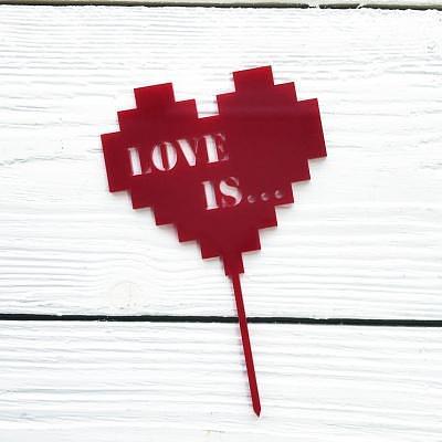 Топпер в торт Love is красный фото 1