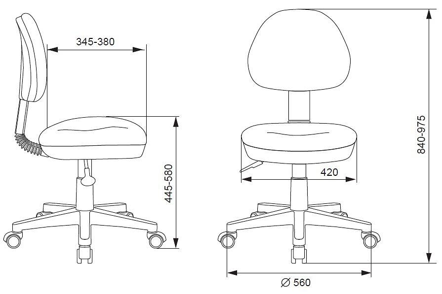 Кресло детское Бюрократ KD-3 салатовый TW-18 крестов. пластик белый фото 5