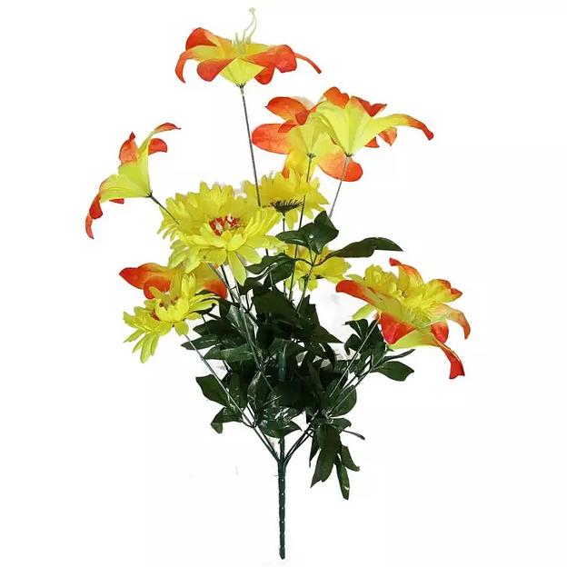 Букет лилий с астрами 13 голов (2 вида 7+6) 80см 006-512+579 фото 2