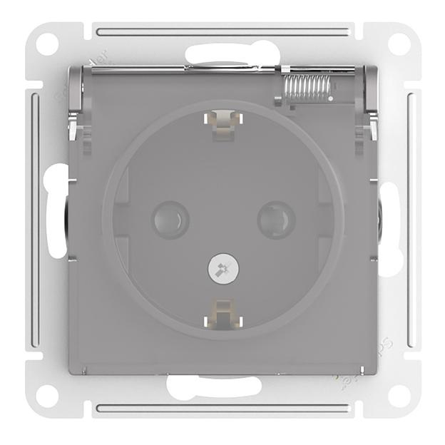 ATLASDESIGN AQUA РОЗЕТКА с заз. со шт. с прозрач. крышк, 16А,IP44, мех,АЛЮМИНИЙ фото 2