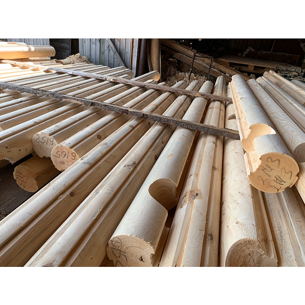 Оцилиндрованное бревно с финским профилем опт фото 3