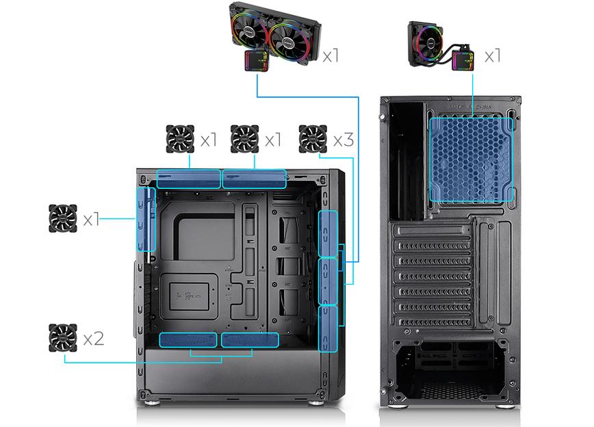 Корпус Alseye Auro 3.0, Без БП, ATX, белый, 2xUSB2, 1xUSB3, бок: закалённое стекло (AS.07.0009) фото 4