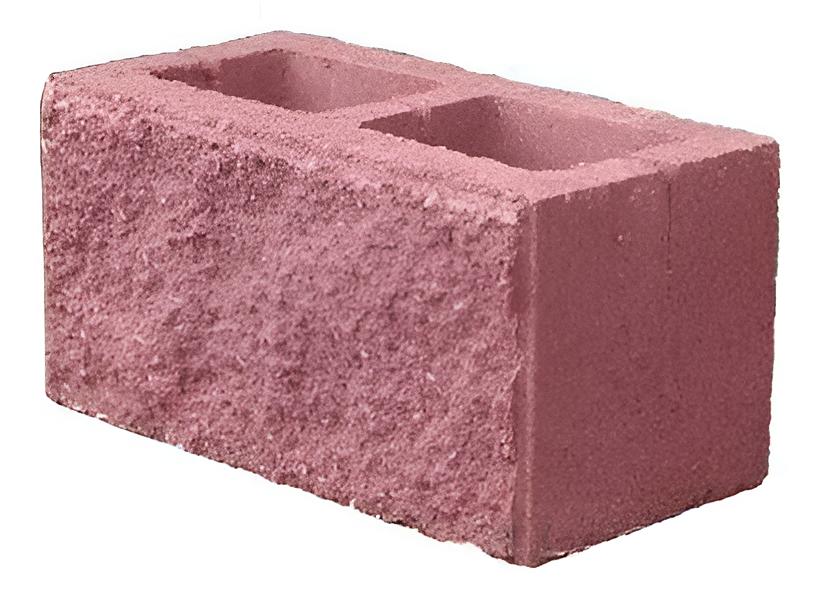 Пескоблок рваный (декоративный заборный) красный 390х190х188 мм фото 1