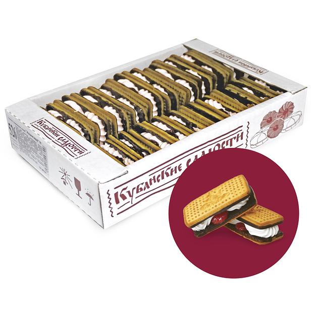 Печенье сахарное глазированное с белковой прослойкой и джемом «Авангард» 700 г. ОПТ фото 1