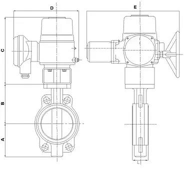 Затвор дисковый Ру16 чугунный с электроприводом фото 2
