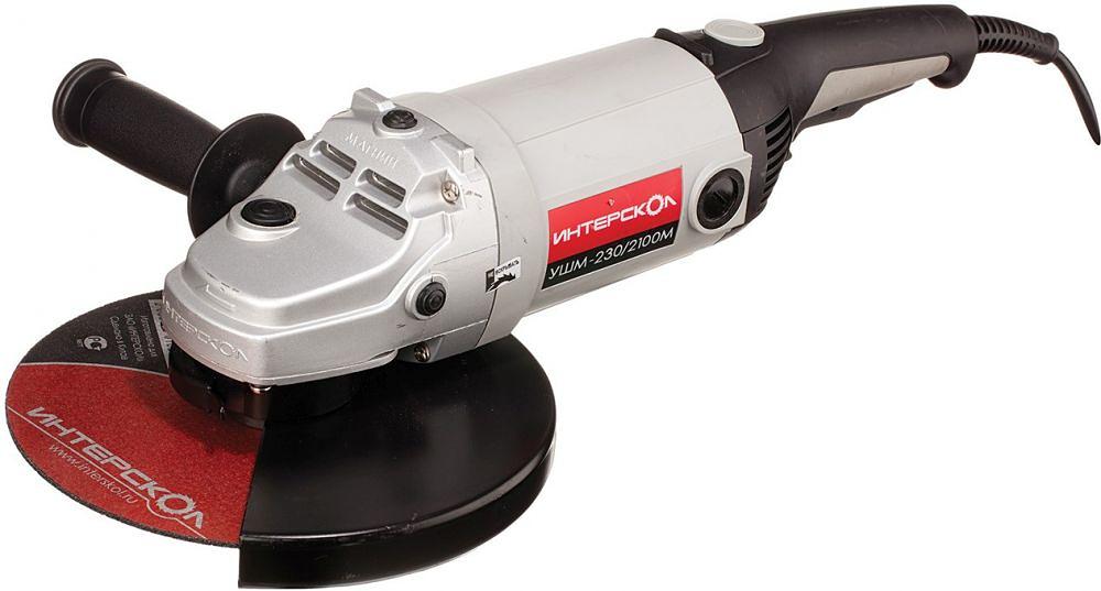 Углошлифовальная машина Интерскол УШМ-230/2100М 2100Вт 6500об/мин рез.шпин.:M14 d=230мм фото 1
