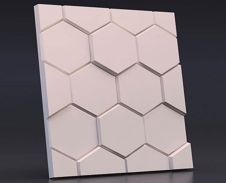 Панель гипсовая 3D стандарт «Шестигранник» 500×500 мм фото 1