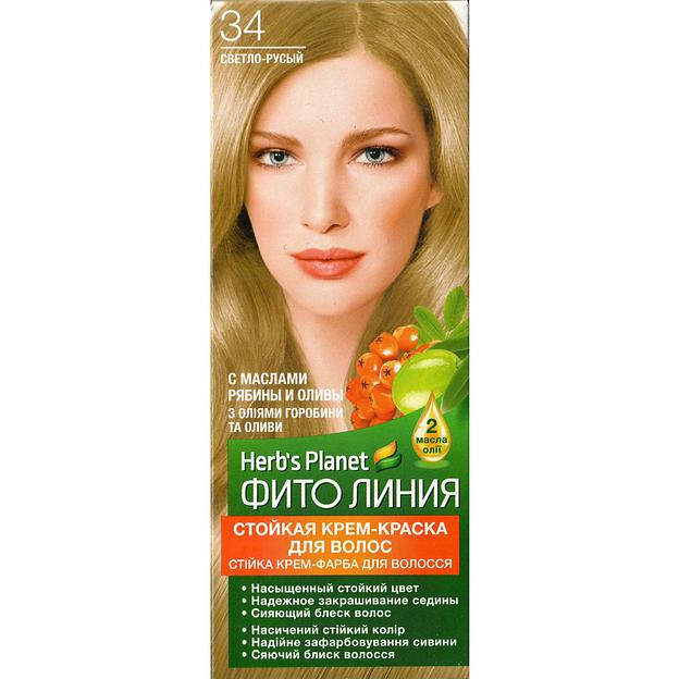 Фито линия herb's planet herb's planet стойкая крем-краска для волос тон 34 светло-русый фото 1