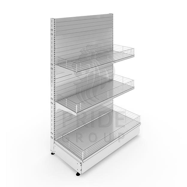 Стеллаж торговый пристенный 665x500x1550 3 полки фото 1