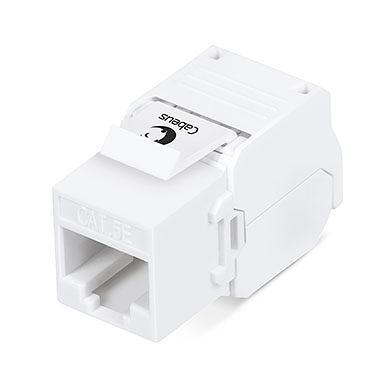 Вставка модуль Сabeus KJ-RJ45-Cat.5e-180-Toolless Вставка Keystone Jack RJ-45(8P8C), 180 градусов, категория 5e, без инструмента Toolless, белая (KJ-RJ45-Cat.5e-180-Toolless) фото 1