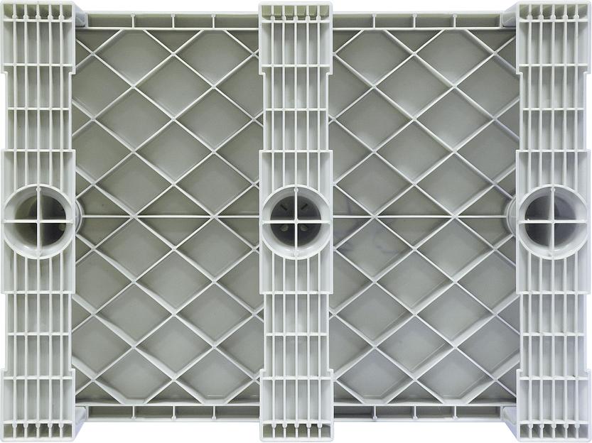 Паллет 800х600х150 сплошной, на 3-х полозьях синий фото 3