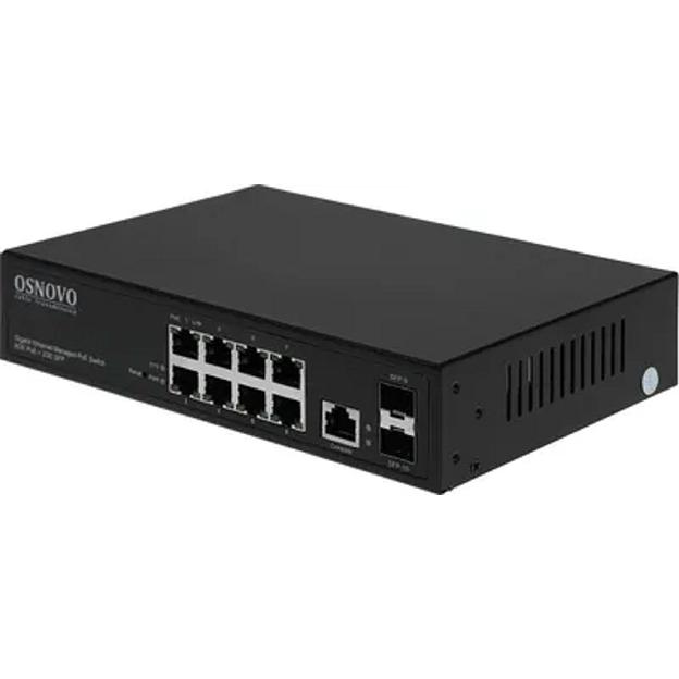 SW-80802/L(150W) Управляемый L2 PoE коммутатор Gigabit Ethernet на 8 RJ45 PoE + 2 x GE SFP порта. фото 1