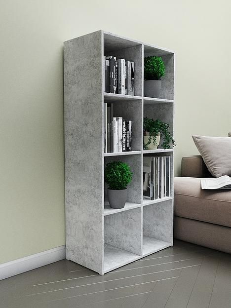 Стеллаж универсальный 8-секционный Wood&Stone «Малави» 320 цемент светлый 136×34.5×69.3 см фото 2