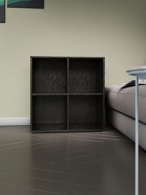 Стеллаж 2×2 4-секционный Wood&Stone «Малави» 320 венге линум 68.8×34.5×69.3 см фото 4