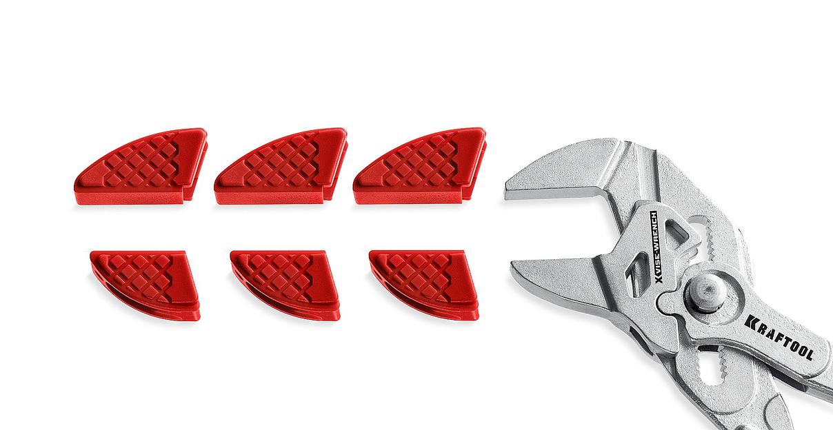 KRAFTOOL Vise-Wrench сменные защитные накладки на губки, для клещей 250 мм, набор из 3-х пар (22067-S3) фото 1
