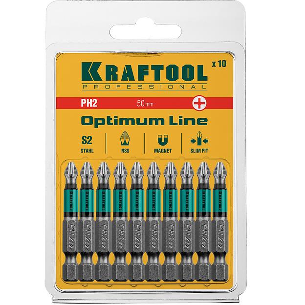 KRAFTOOL Optimum, PH2, 50 мм, 10 шт, биты (26122-2-50-10) фото 3