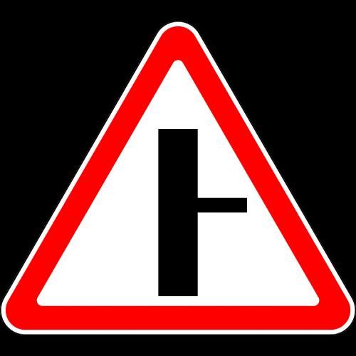 Знак 2.3.2 - 2.3.7 Примыкание второстепенной дороги фото 1