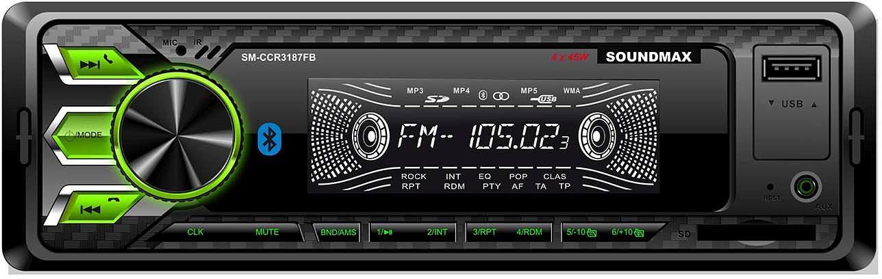 Автомагнитола Soundmax SM-CCR3187FB 1DIN 4x45Вт (SM-CCR3187FB(ЧЕРНЫЙ)\G) фото 1