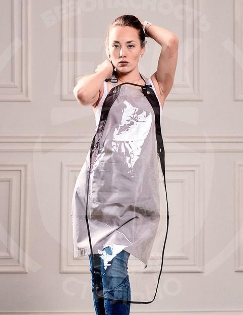 Комплект серый Фартук TiSi с защитной накидкой + Маска FSK опт фото 1