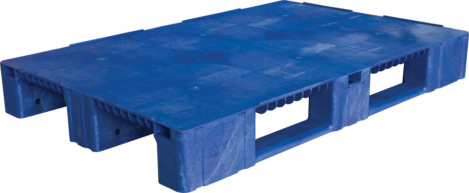 Паллет 1200x800х150 сплошной, на 3-х полозьях  синий фото 1
