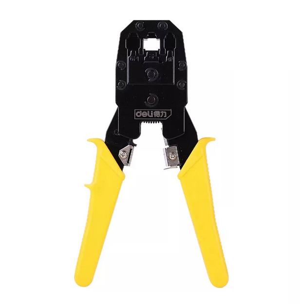 Инструмент обжимной Deli Обжимные клещи Deli DL2468 4P,6P,8P 200мм, в комплекте инструмент для снятия изоляции и набор коннектеров фото 2