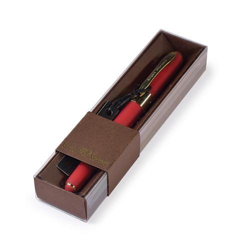 Ручка шариковая 0,5мм Monaco, синий, красный корпус, коричневый футляр, Bruno Visconti 20-0125/041 фото 1