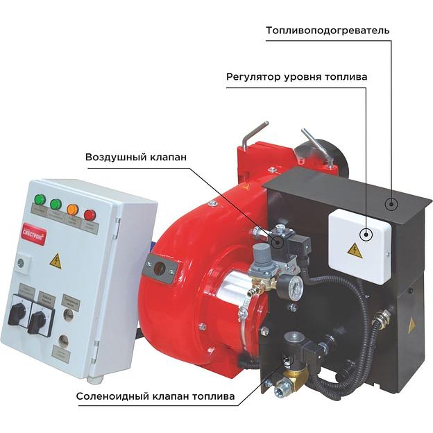Автоматическая дутьевая блочная горелка IL-2SV, масло фото 1