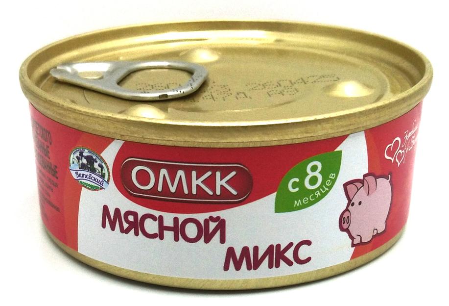 Детское питание Мясной микс (свинина), ОМКК, 100 гр, опт фото 1
