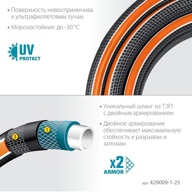 GRINDA ULTRA 6, 1″, 25 м, 20 атм, шестислойный, двойное армирование, поливочный шланг, PROLine (429009-1-25) фото 4