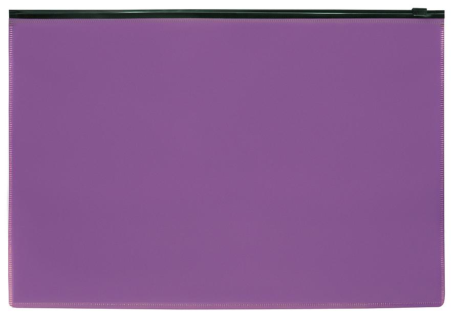 Папка на молнии ZIP Бюрократ -BPM4AVIOBL A4+ полипропилен 0.15мм фиолетовый цвет молнии черный фото 1