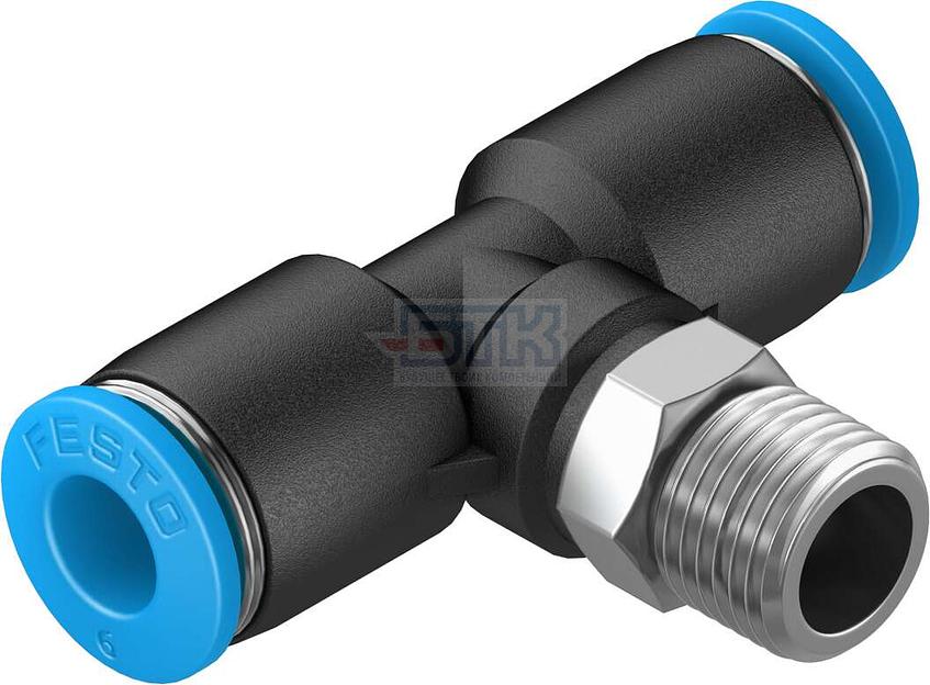 153107 Тройник с цанговым зажимом и резьбой QST-1/8-6 FESTO фото 1