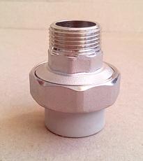 Муфта комбинированная разъемная с наружней резьбой PPR ø 32х3/4 серый фото 1