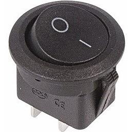 Rexant 36-2550 Выключатель клавишный круглый 250V 6А (2с) ON-OFF черный фото 1