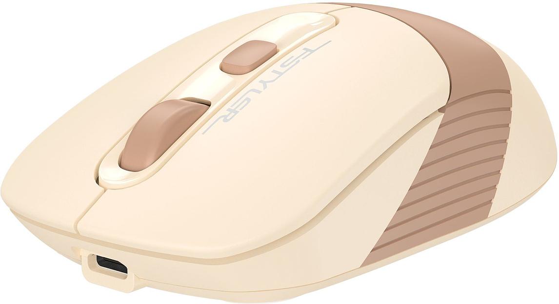 Мышь A4Tech Fstyler FG10CS Air бежевый/коричневый оптическая (2000dpi) silent беспроводная USB для ноутбука (4but) фото 3