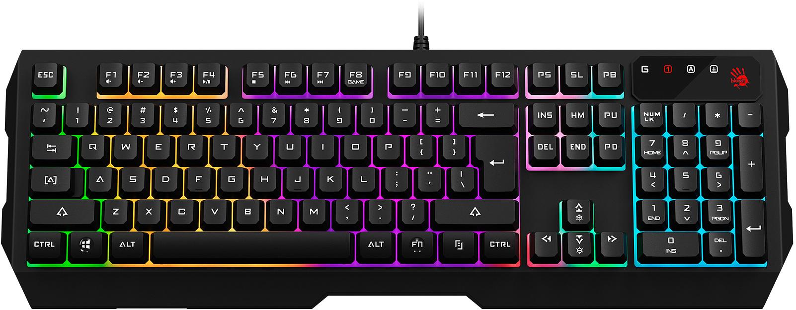 Клавиатура A4Tech Bloody B135N черный USB Multimedia for gamer LED (подставка для запястий) (B135N) фото 6