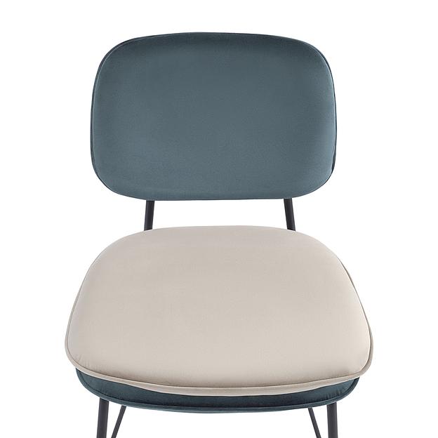Стул полубарный Pea, велюр, сине-зеленый/бежевый фото 8