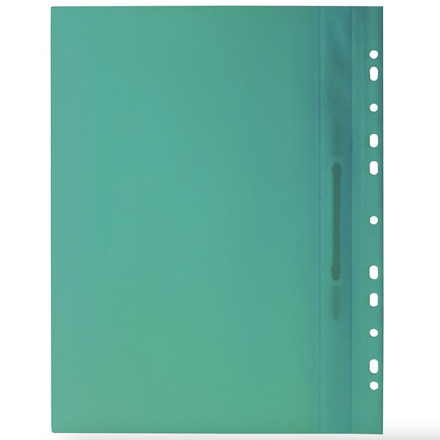 Скоросшиватель пластиковый с перфорацией BRAUBERG, А4, 140/180 мкм, зеленый, опт фото 1