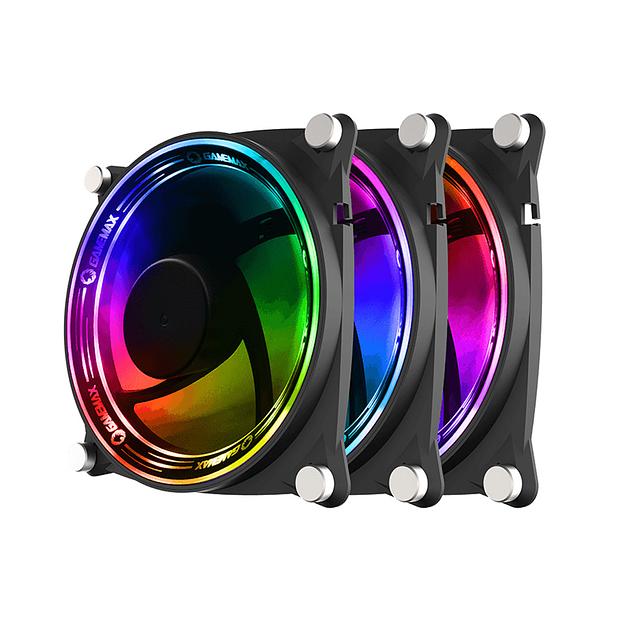 Кулер для компьютерного корпуса Gamemax RB300 (3-Fan Pack) 14050100934 Чёрный фото 1