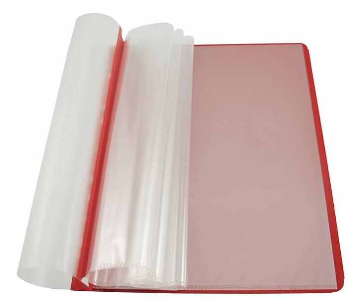 Папка-скоросшиватель Бюрократ -PS10RED A4 10 вкладышей боков.перф. пластик красный 0.12/0.16 фото 3