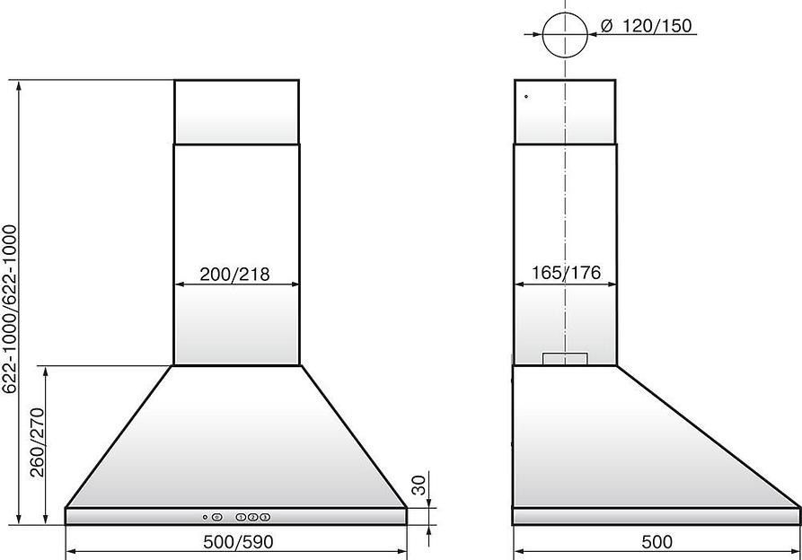 Вытяжка каминная Elikor Вента 50П-430-К3Д черный управление: кнопочное (1 мотор) фото 2