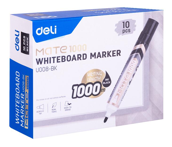 Маркер для досок Deli EU008-BK Mate круглый пиш. наконечник черный (1шт.) фото 6
