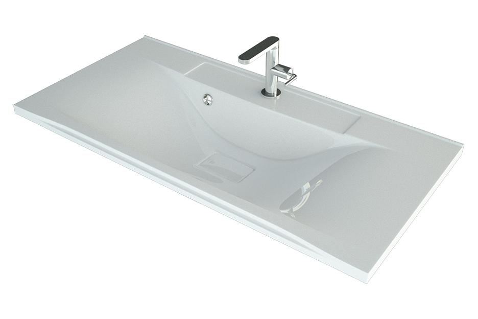 Раковина для ванной полувстраиваемая Uperwood Elen, 100 см, с декоративной крышкой, белая фото 1