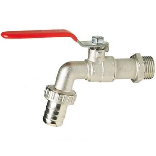 Кран шаровой водоразборный латунь со штуцером Ду 15 Ру16 НР/штуц R1/2" рычаг Tecofi RP1105-0015 фото 1