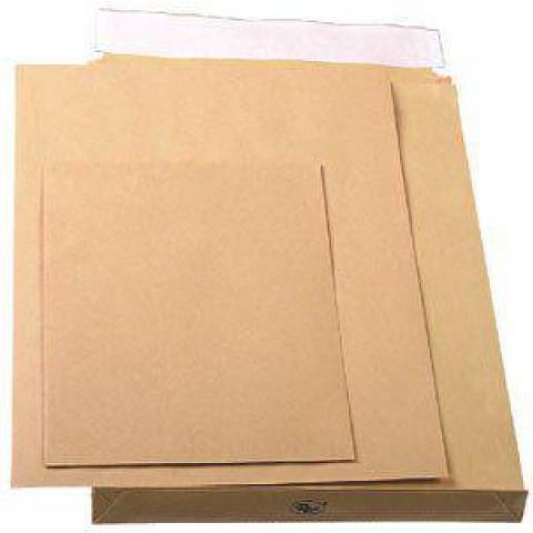Конверт B4 250х353 мм с расширителем 40мм и отр. полосой, коричневый фото 1
