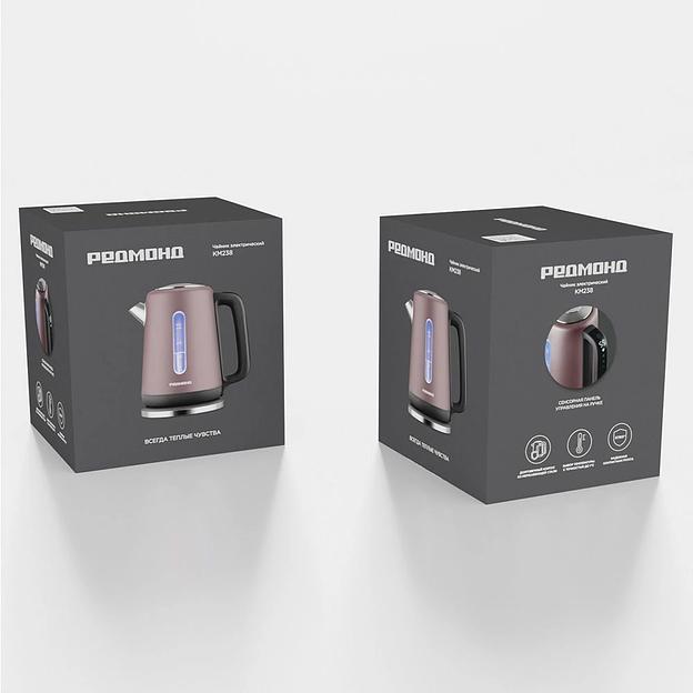 Чайник электрический Редмонд KM238 1.7л. 1500Вт серо-коричневый корпус: пластик фото 9