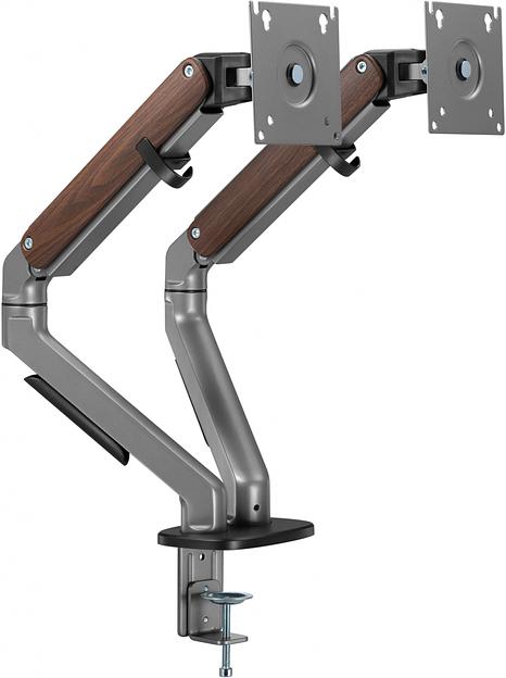 Кронштейн для мониторов Ultramounts UM735WD серый/коричневый 17"-27" макс.7кг крепление к столешнице поворот и наклон фото 5