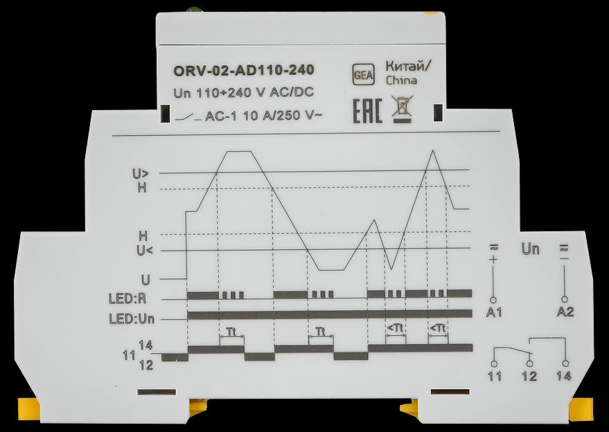 Реле повышения напряжения ORV 1ф 110-240В AC/DC ИЭК ORV-02-AD110-240 фото 3