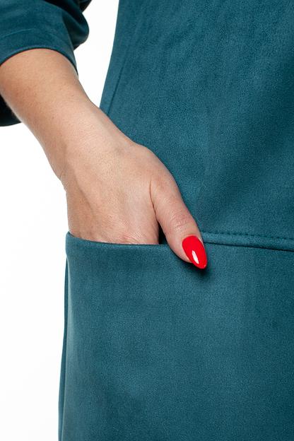 Платье эко-замша 6042/07/Бирюзовый фото 3