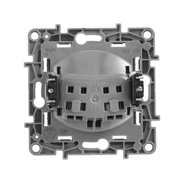 ETIKA Розетка 2К на винтах, защ. шт., антрацит Legrand 672634 фото 4